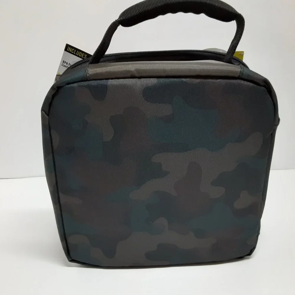 Arctic Zone Antimicrobial Lunch Box with Ice Pak Container + Water Bottle (Camo)